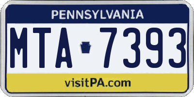 PA license plate MTA7393