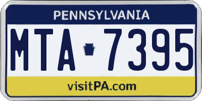 PA license plate MTA7395