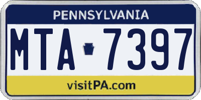 PA license plate MTA7397