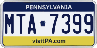 PA license plate MTA7399