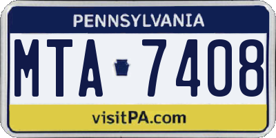 PA license plate MTA7408