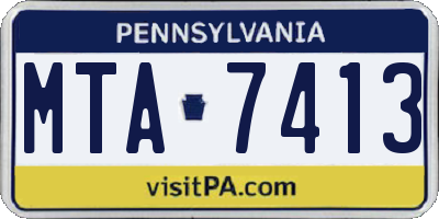 PA license plate MTA7413
