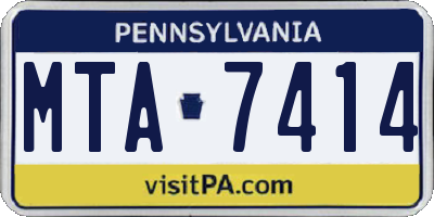 PA license plate MTA7414