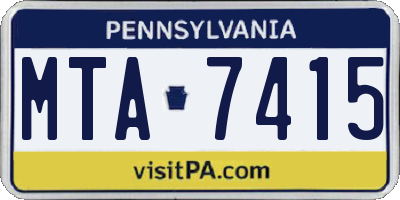 PA license plate MTA7415