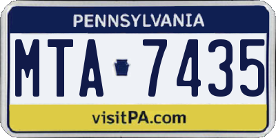 PA license plate MTA7435