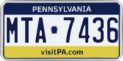 PA license plate MTA7436
