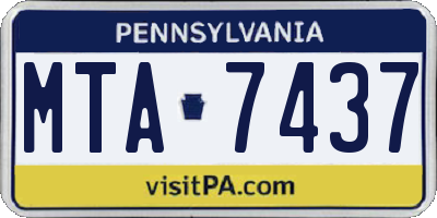 PA license plate MTA7437