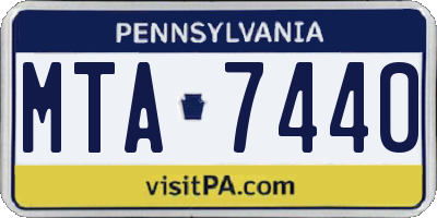 PA license plate MTA7440