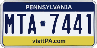 PA license plate MTA7441