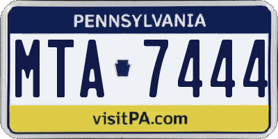 PA license plate MTA7444