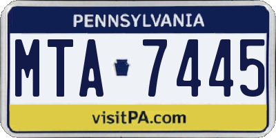 PA license plate MTA7445