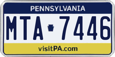 PA license plate MTA7446