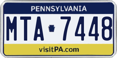PA license plate MTA7448