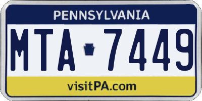 PA license plate MTA7449
