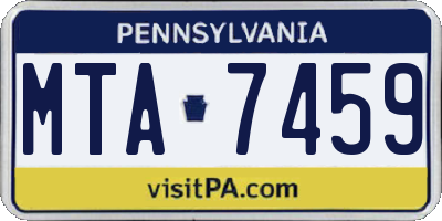 PA license plate MTA7459