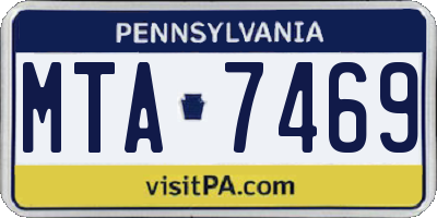PA license plate MTA7469