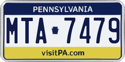 PA license plate MTA7479