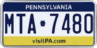 PA license plate MTA7480