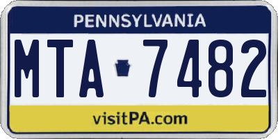 PA license plate MTA7482