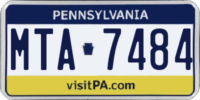 PA license plate MTA7484