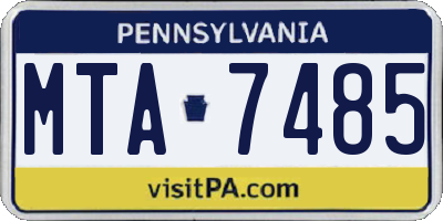 PA license plate MTA7485