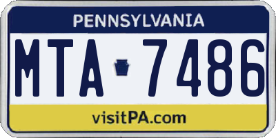 PA license plate MTA7486