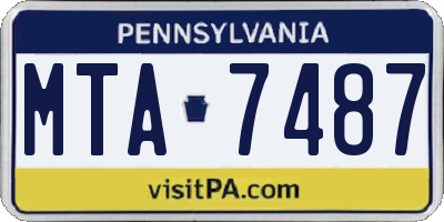 PA license plate MTA7487