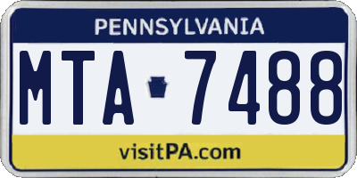 PA license plate MTA7488