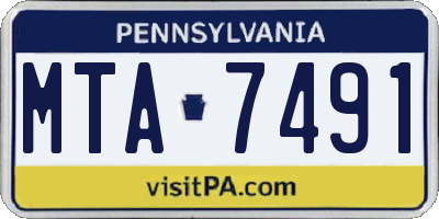 PA license plate MTA7491