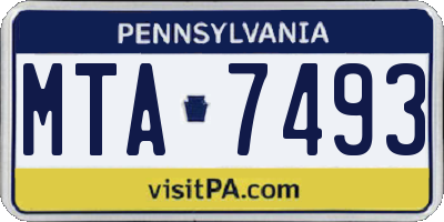 PA license plate MTA7493