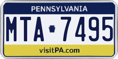 PA license plate MTA7495