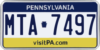 PA license plate MTA7497