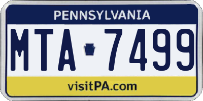 PA license plate MTA7499