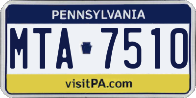 PA license plate MTA7510