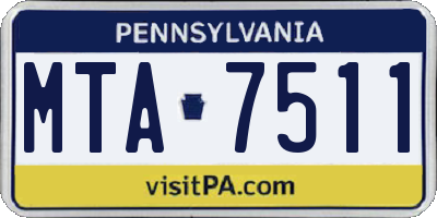 PA license plate MTA7511