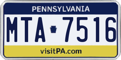 PA license plate MTA7516
