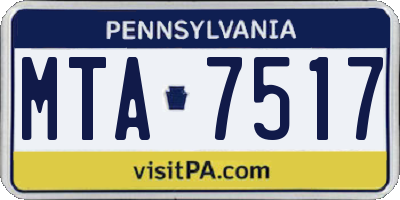 PA license plate MTA7517