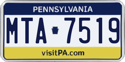 PA license plate MTA7519