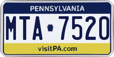 PA license plate MTA7520