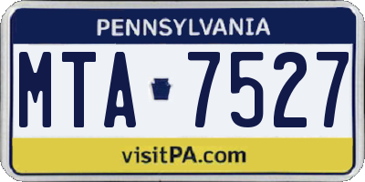 PA license plate MTA7527