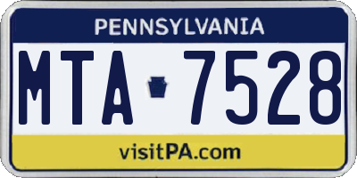 PA license plate MTA7528