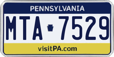 PA license plate MTA7529