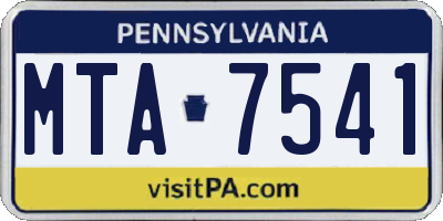 PA license plate MTA7541