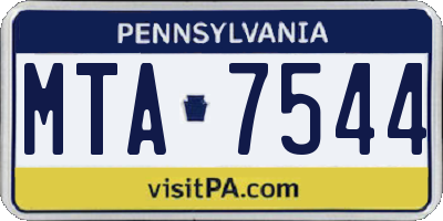 PA license plate MTA7544
