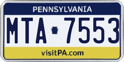 PA license plate MTA7553