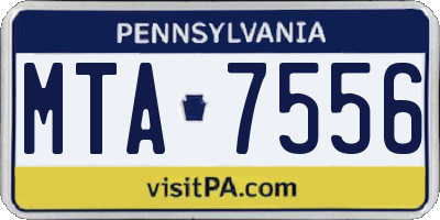 PA license plate MTA7556