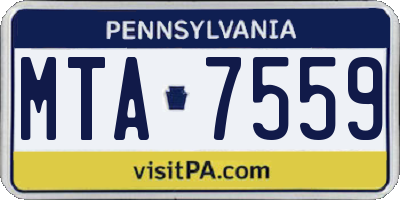 PA license plate MTA7559