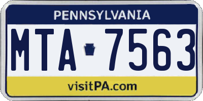 PA license plate MTA7563
