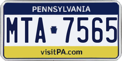 PA license plate MTA7565