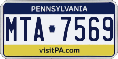 PA license plate MTA7569
